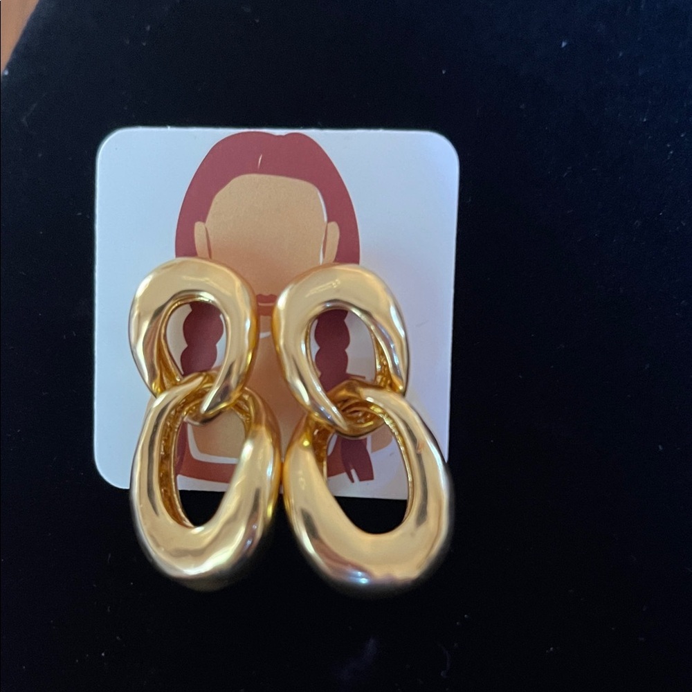 J. Crew Polished Gold Linked Drop Earrings